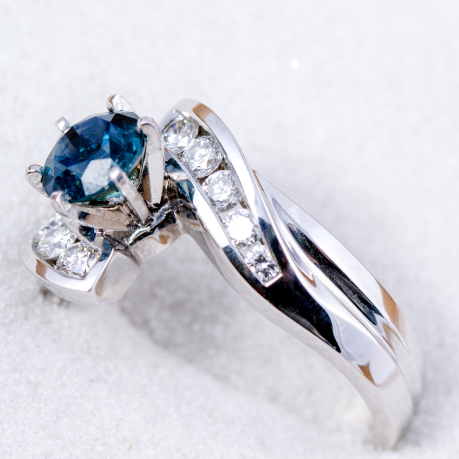 Blue Sapphire Ladies Ring with Diamonds | Sapphire Gallery ...
